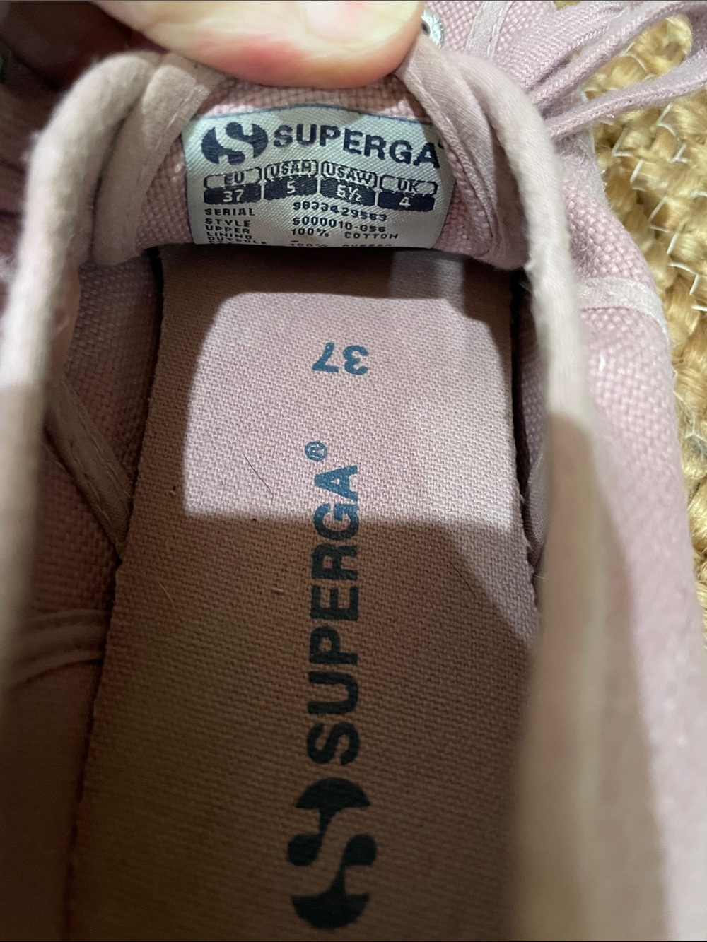 SUPERGA Classic Low-Top Sneakers in Dusty Rose/Lilac Sz 6 1/2 - Picture 6 of 8